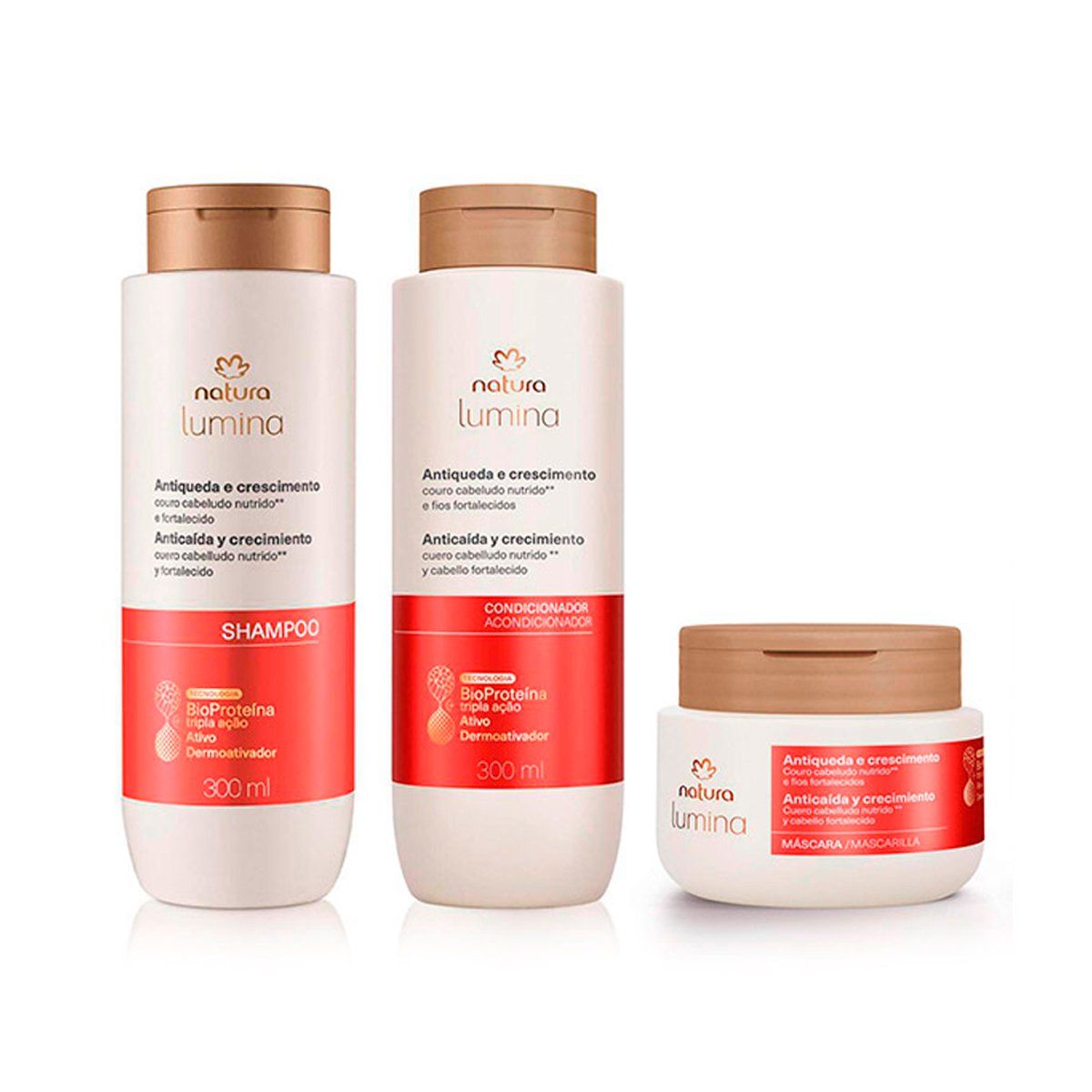 NATURA - Kit Lumina anticaida Shampoo con Acondicionador y Mascara Capilar