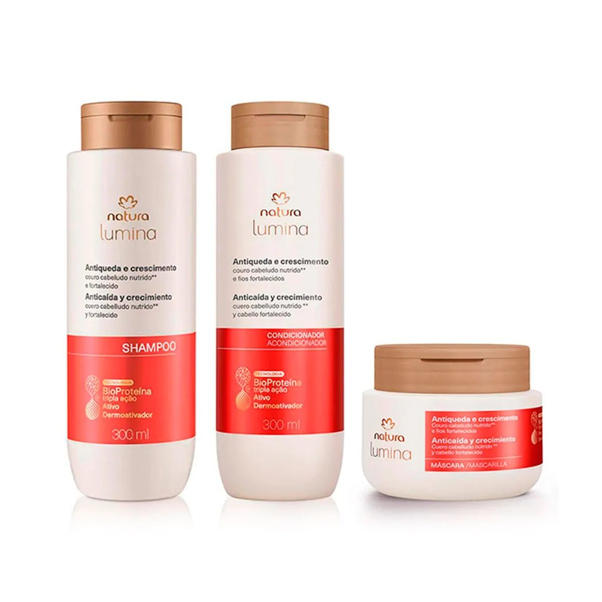 NATURA - Kit Lumina anticaida Shampoo con Acondicionador y Mascara Capilar