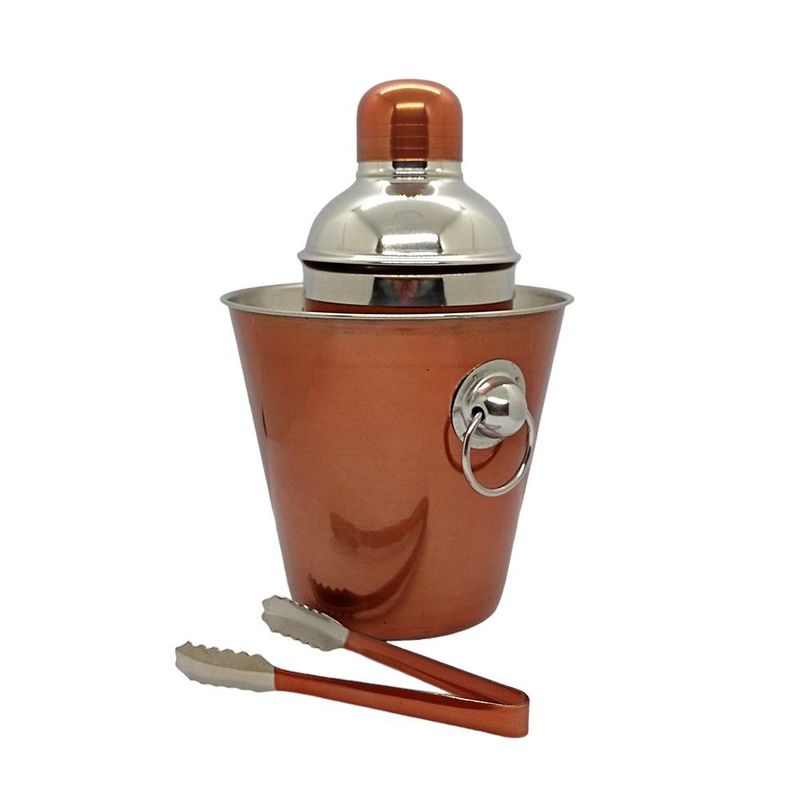 GENERICO - Coctelera de 3 Piezas de Acero Inoxidable - Cobre