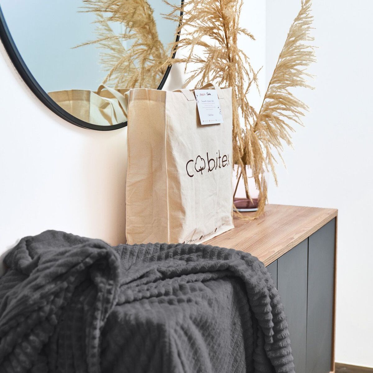 COBITEX HOME - Manta de invierno negro 230x180cm con textura de corderito cobitex