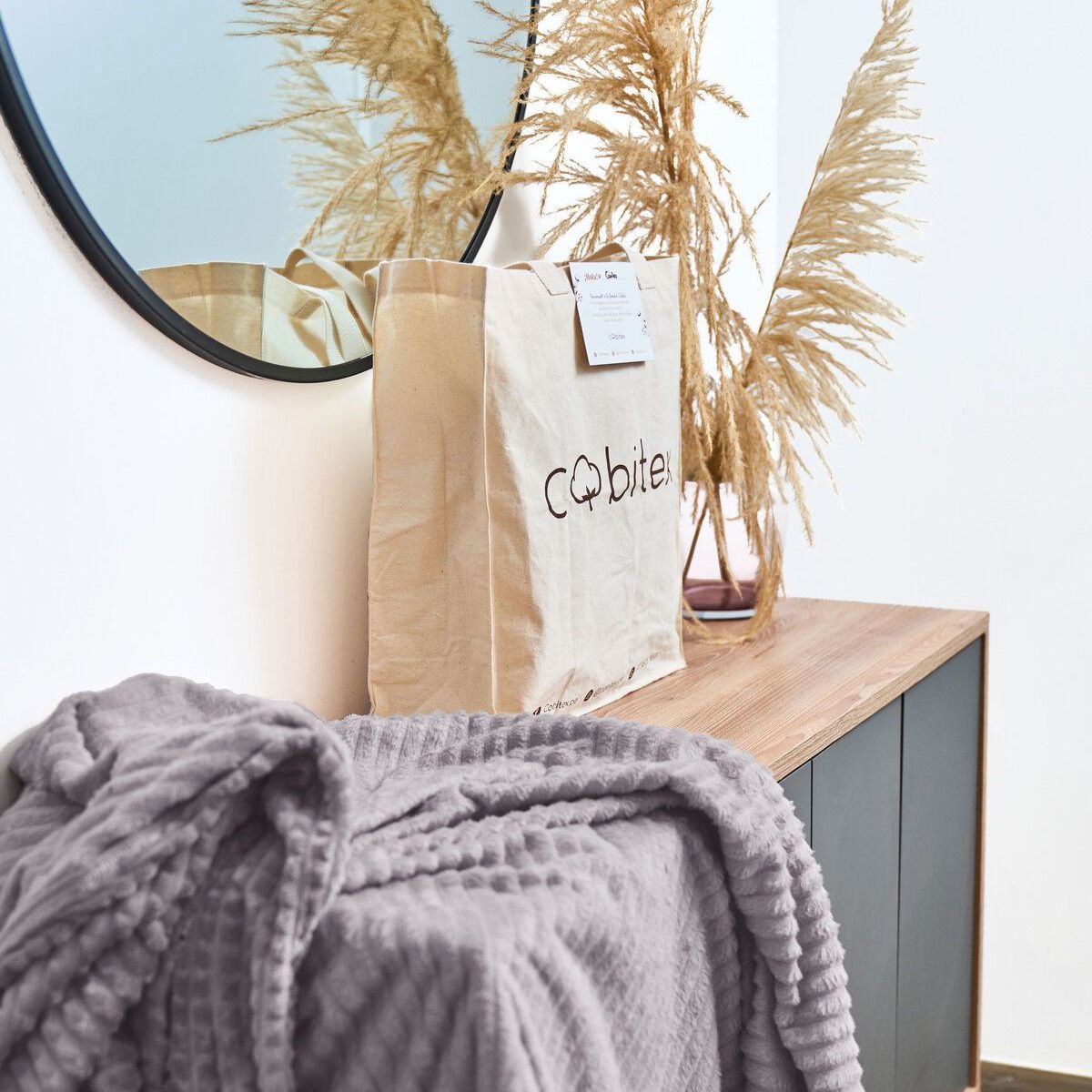 COBITEX HOME - Manta de invierno gris 230x180cm con textura de corderito cobitex