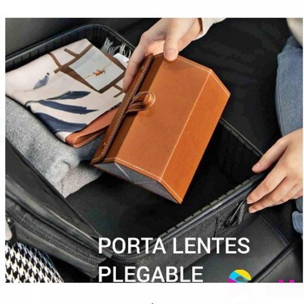 GENERICO - Organizador Plegable de Lentes con 6 Ranuras - Marrón