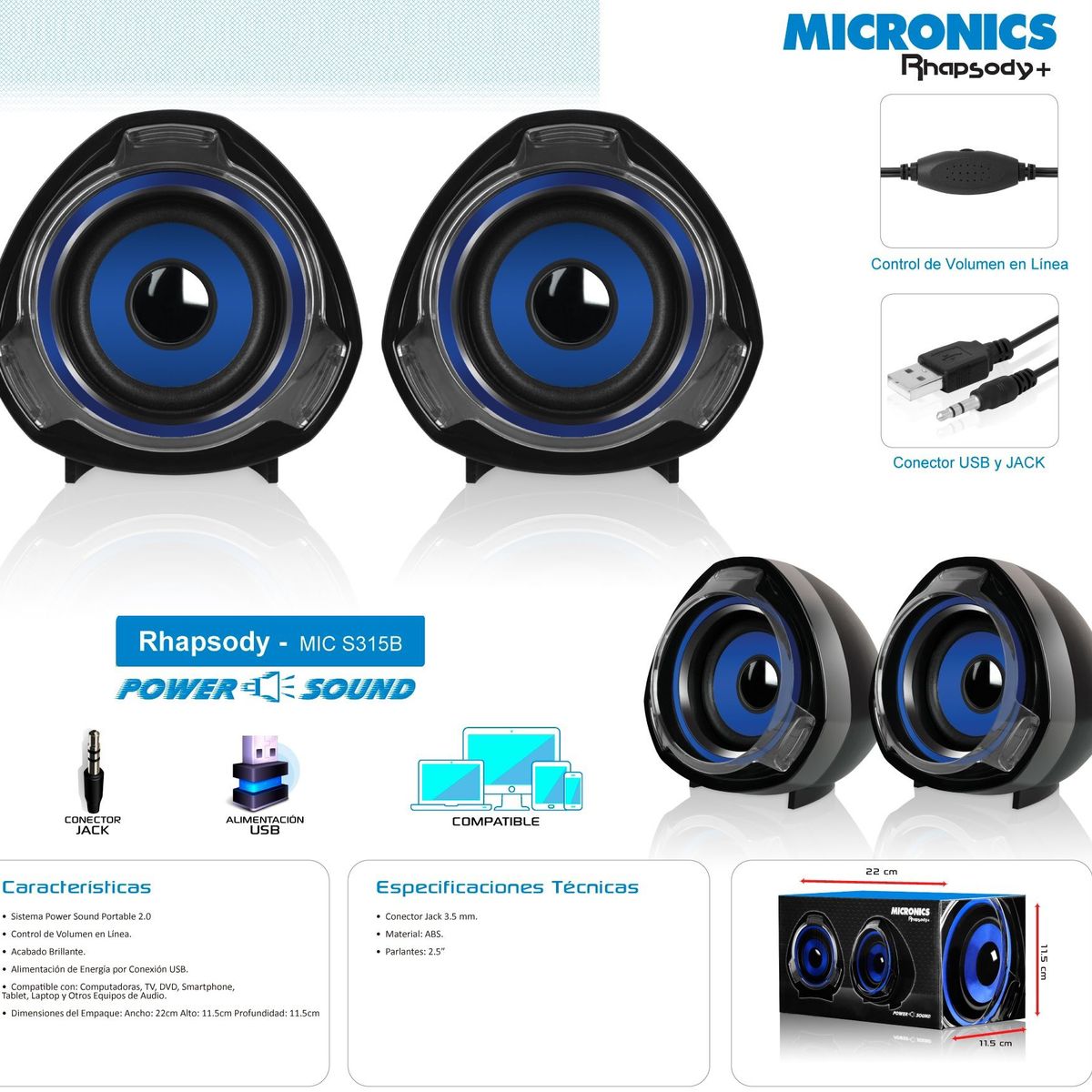 GENERICO - Parlante Micronics USB Rhapsody MIC S315B