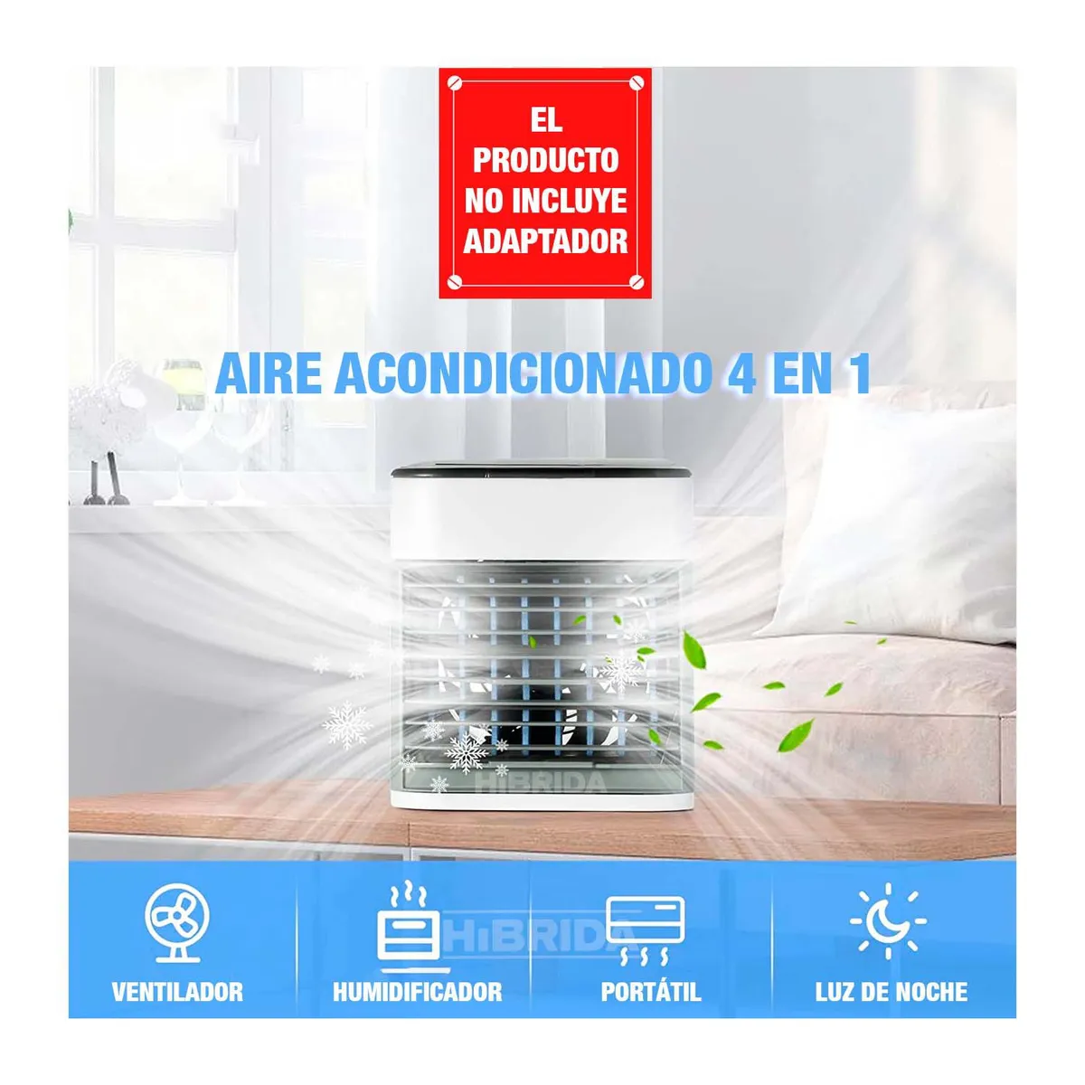 GENERICO - Mini Aire Acondicionado Portátil Ventilador USB