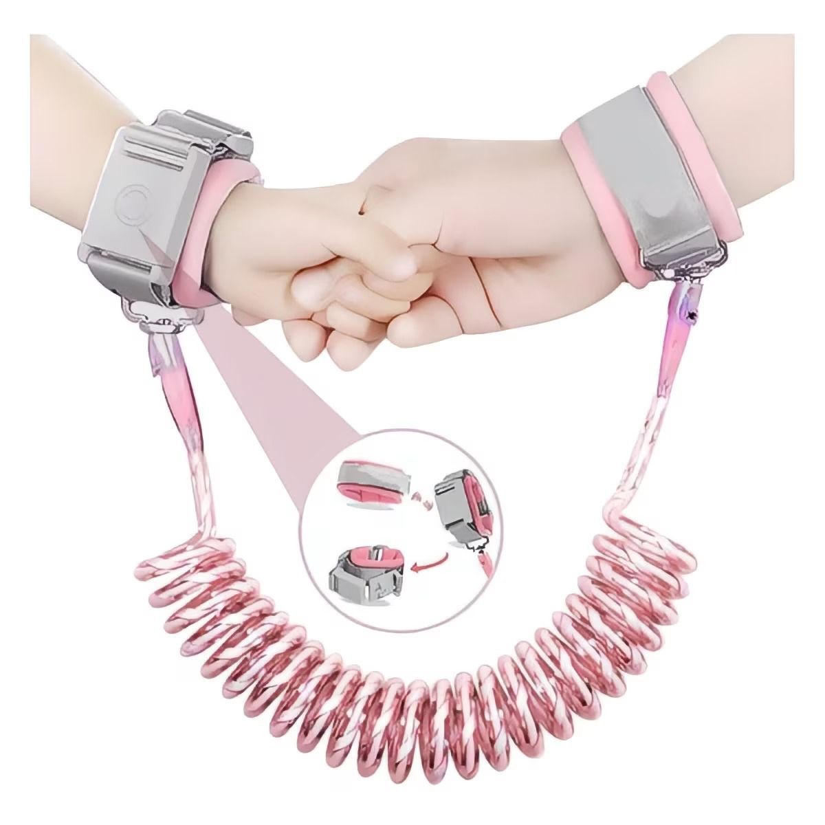 GENERICO - Pulsera antiperdida cerradura magnética para niños rosado