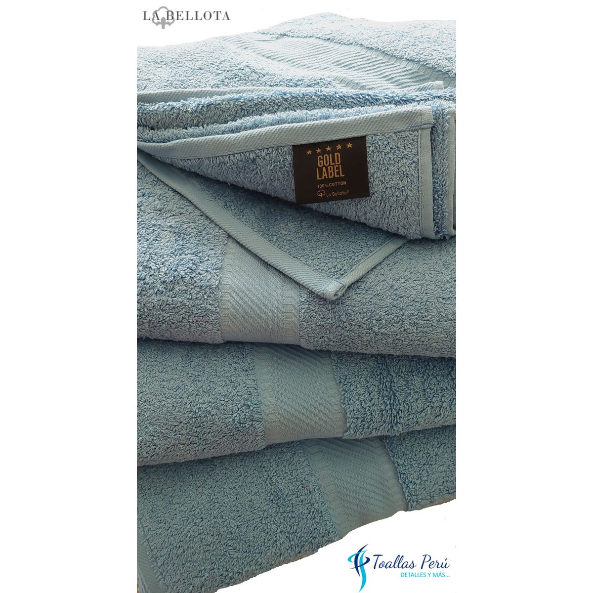 LA BELLOTA - Toalla de Baño "Gold Label" 560 grs/m2 "La Bellota" Celeste Cristal
