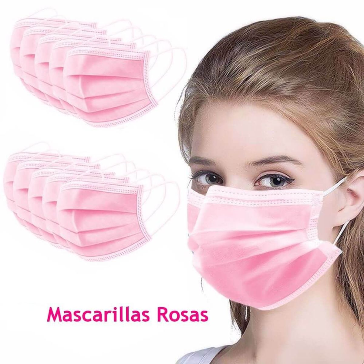 GENERICO - MASCARILLA QUIRURGICA ROSADAS X 50 UNIDADES