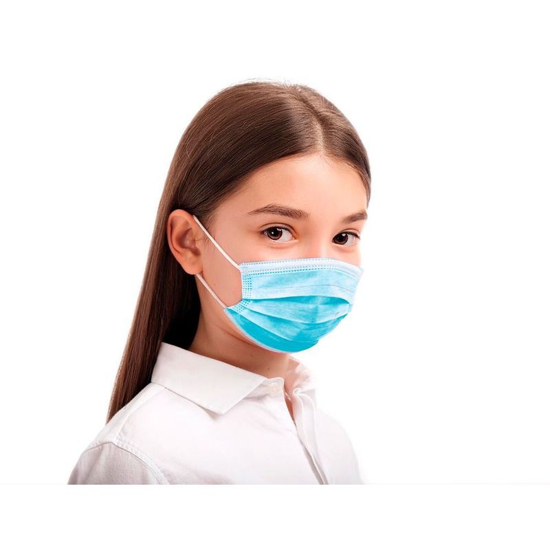 GENERICO - MASCARILLA NIÑO QUIRURGICA CELESTE  X 50 UNIDADES