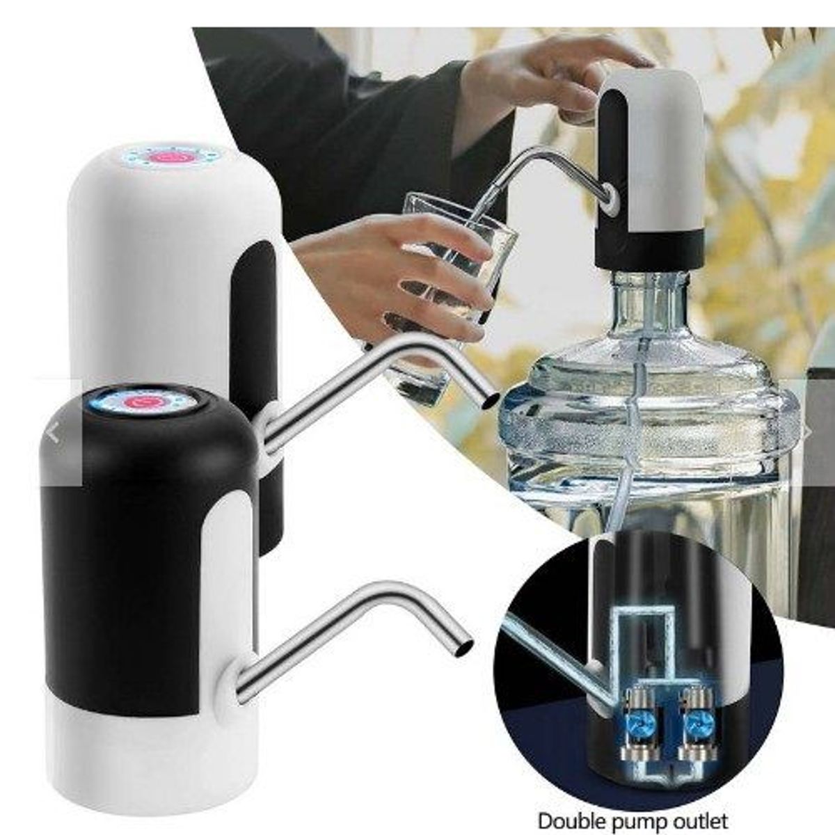 GENERICO - Dispensador de Agua Recargable USB Bomba de Agua