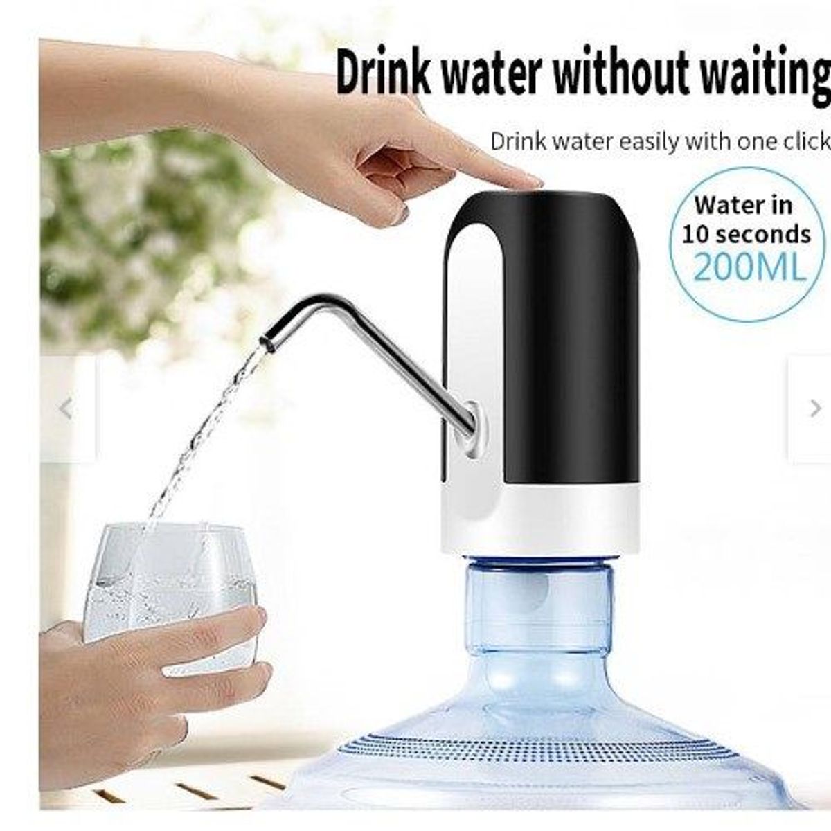 GENERICO - Dispensador de Agua Recargable USB Bomba de Agua