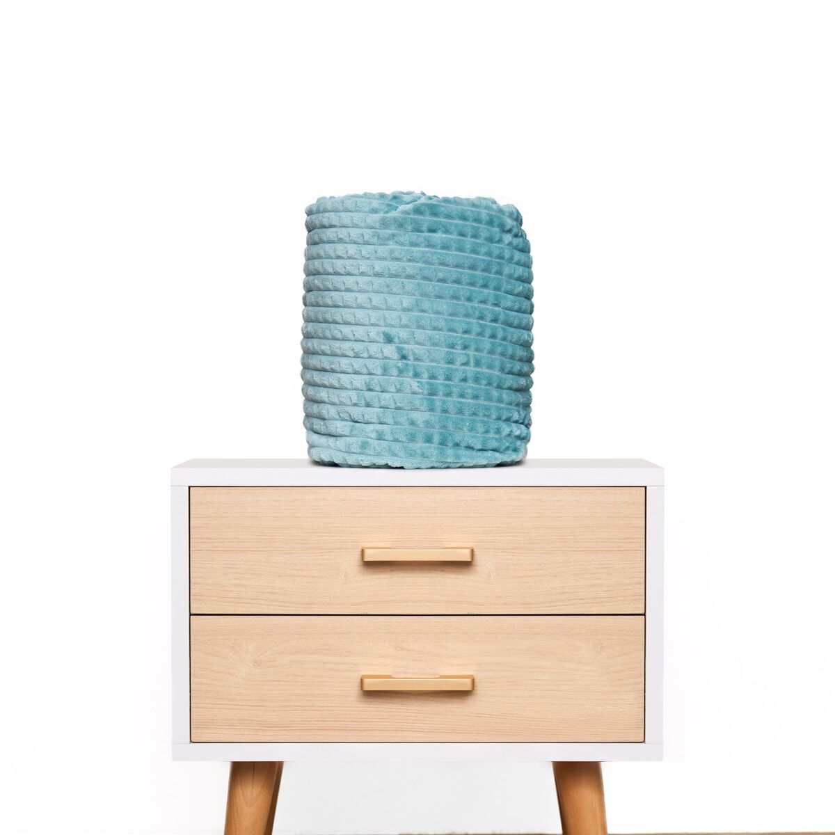 COBITEX HOME - Manta de invierno celeste 230x180cm con textura de corderito cobitex