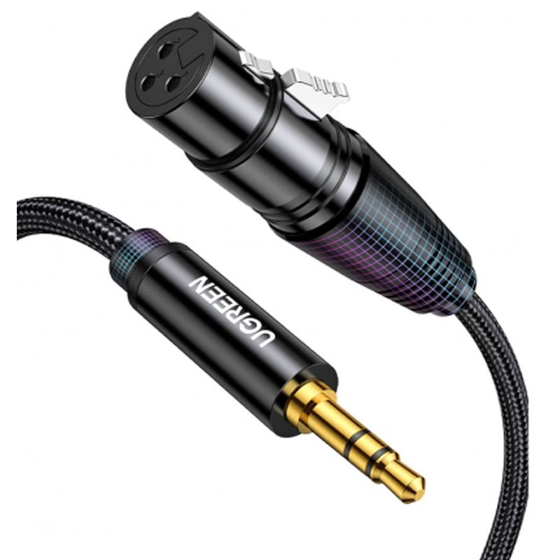 UGREEN - Cable HiFi XLR Hembra 35mm TRS PVC Flexible DJ Micro 100cm