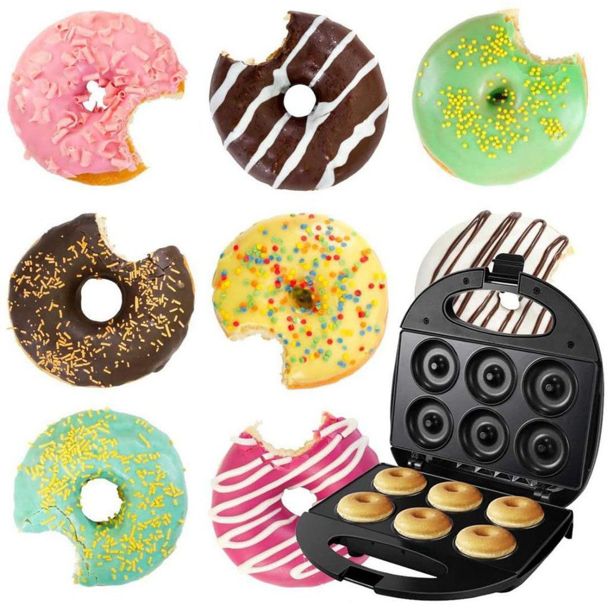 OEM - Mini Horno para hacer Rosquillas Donas 6 a la Vez
