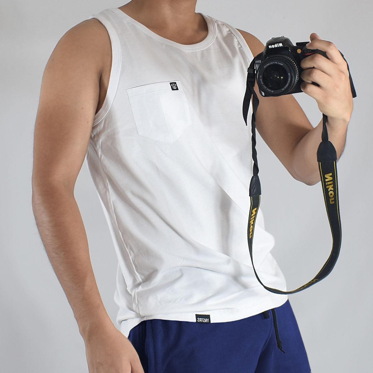 YONISTERS CLOTHING - Bividi con Bolsillo Básico de Algodón Blanco Yonisters Clothing