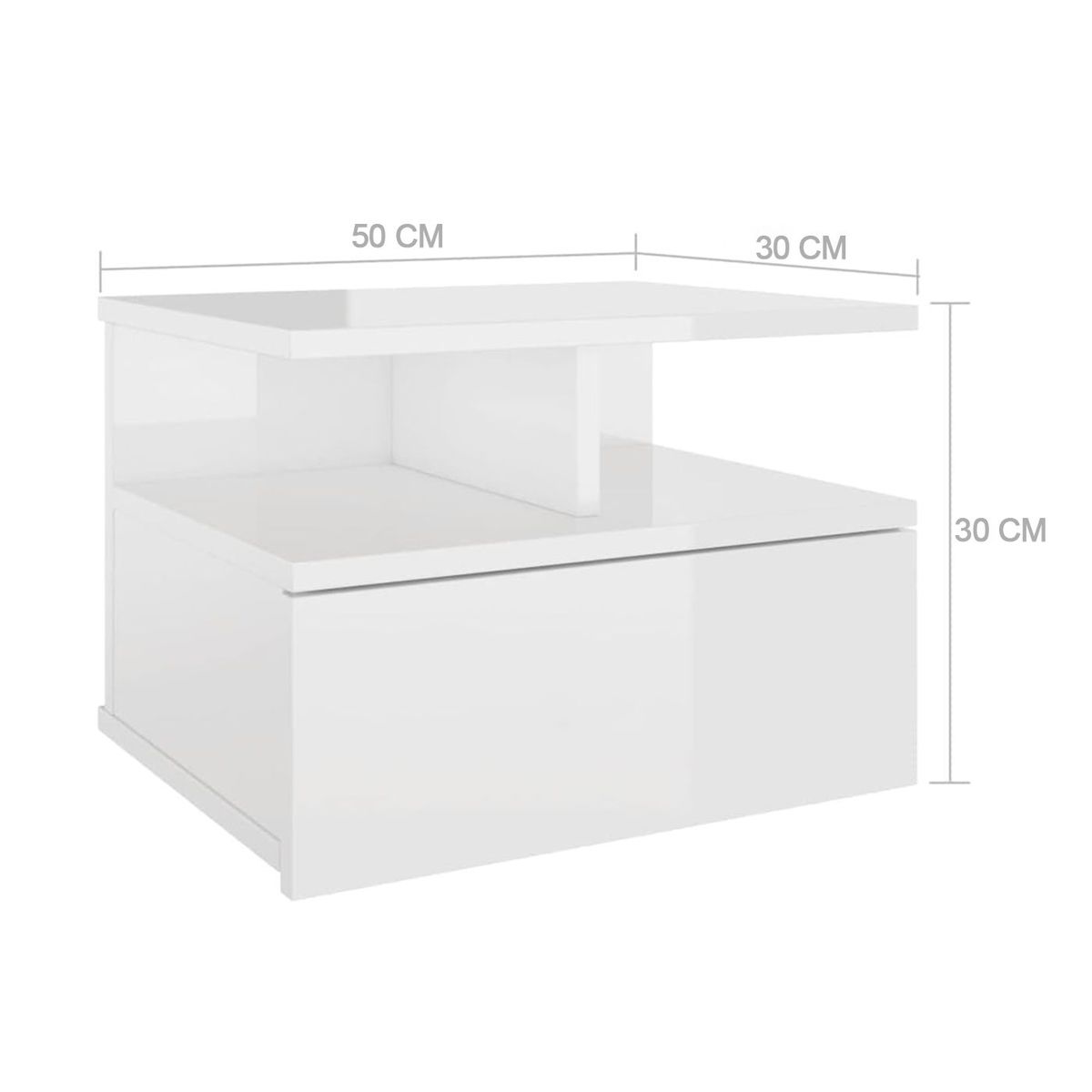 GENERICO - Velador Flotante Muebles Gaudi Liz Blanco.