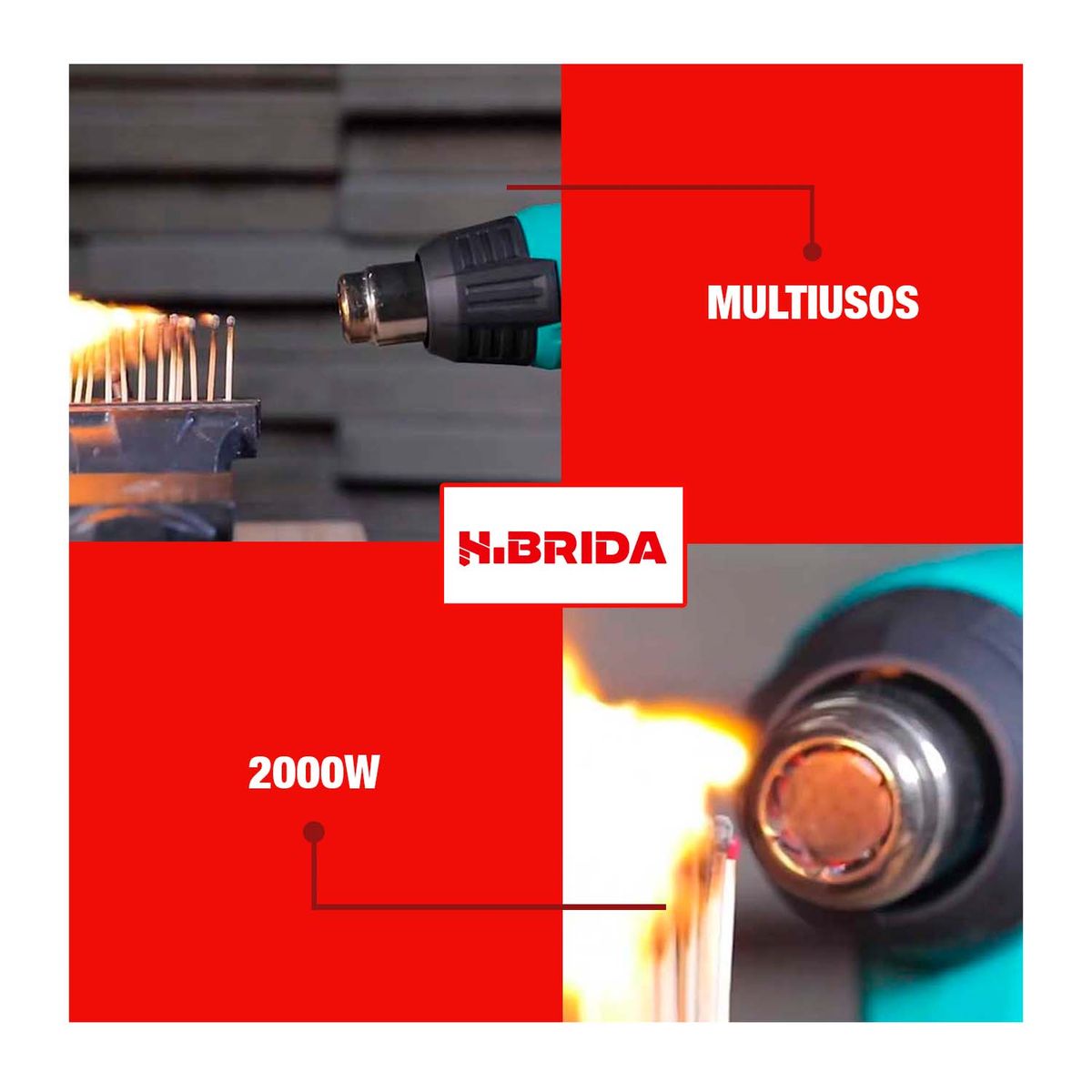 TOTAL TOOLS - PISTOLA CALOR 2000W SECADOR TOTALPINZA CORTADORA TUBO INGCO