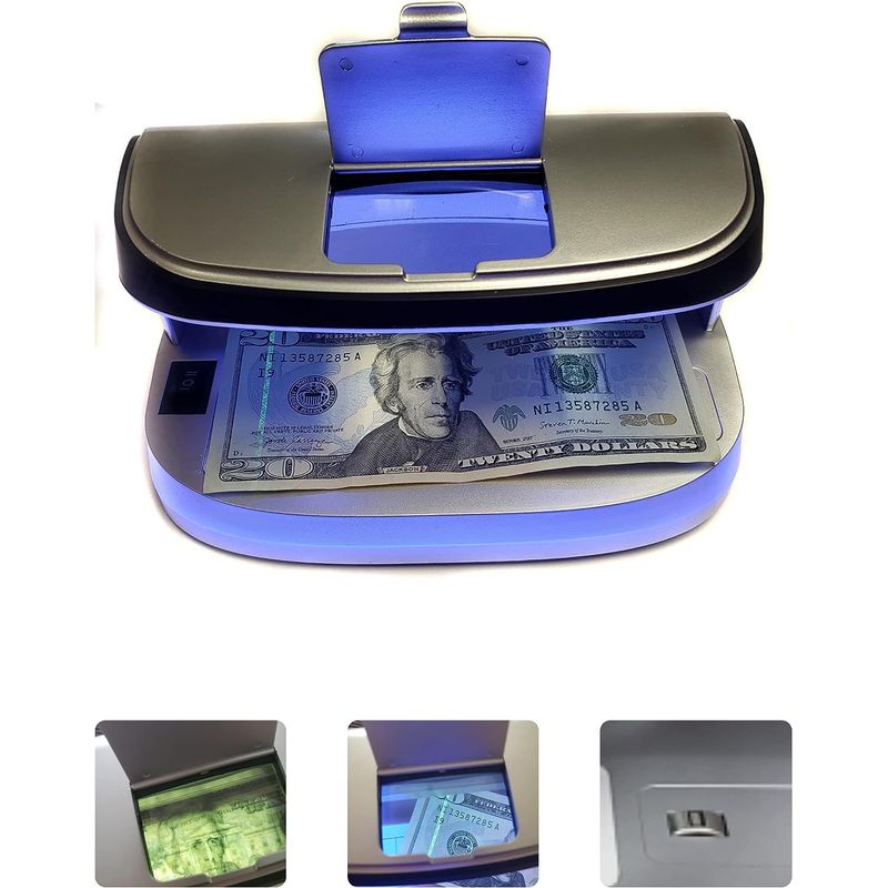 GENERICO - Maquina para Detectar Billetes Verdaderos Incluye Lupa y Regla Inalambrico
