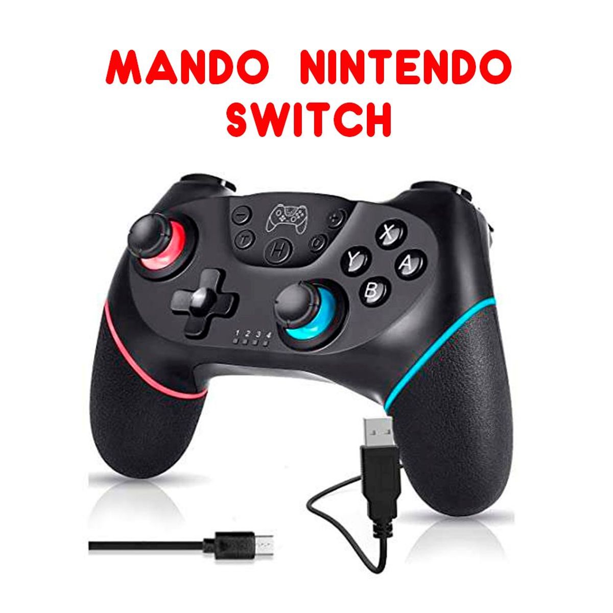 SEISA - Mando Inalambrico para Consola Switch Con Bateria Recargable Negro