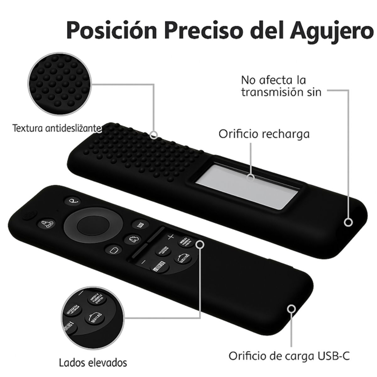 GENERICO - Funda Para Control Samsung Solar Smart Tv 2023 -  Negro