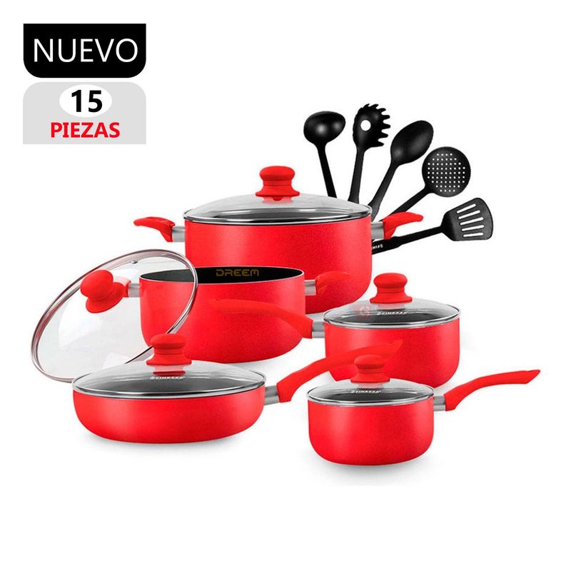 FINEZZA - Set de Ollas Antiadherentes Finezza FZ-1655T Rojo