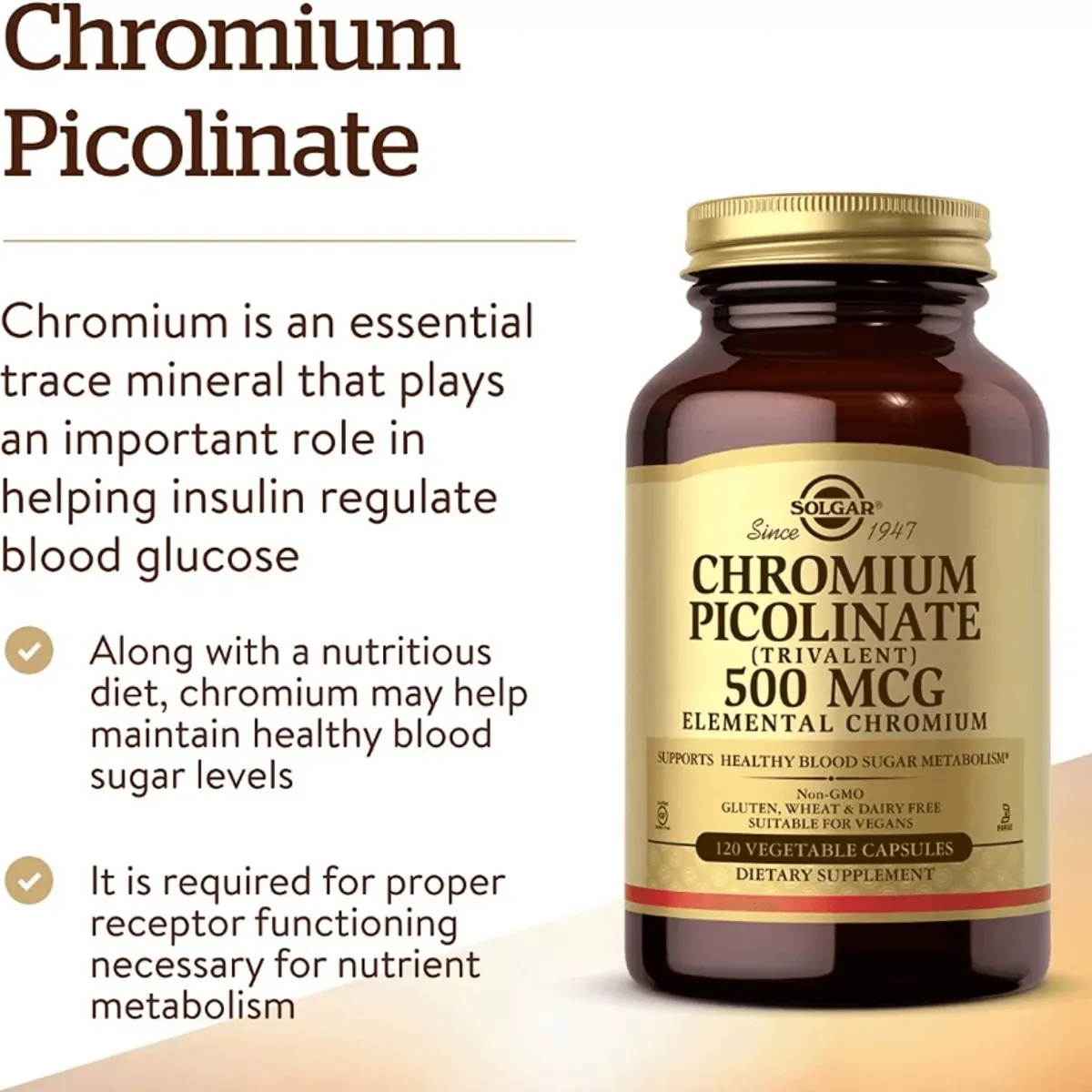 SOLGAR - Chromium Picolinate 500MCG 120 Cap