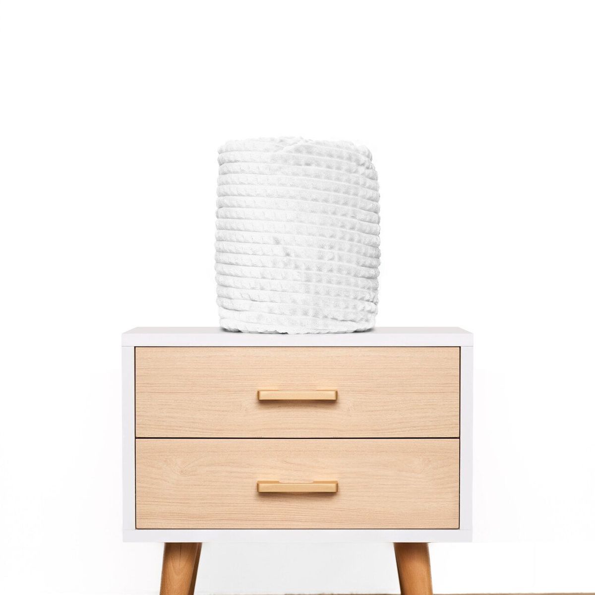 COBITEX HOME - Manta de invierno blanco 230x180cm con textura de corderito cobitex