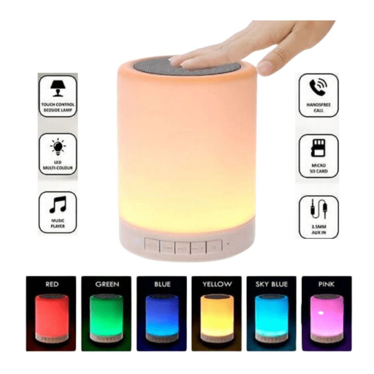 OEM - Parlante Bluetooth con Lámpara Led Táctil