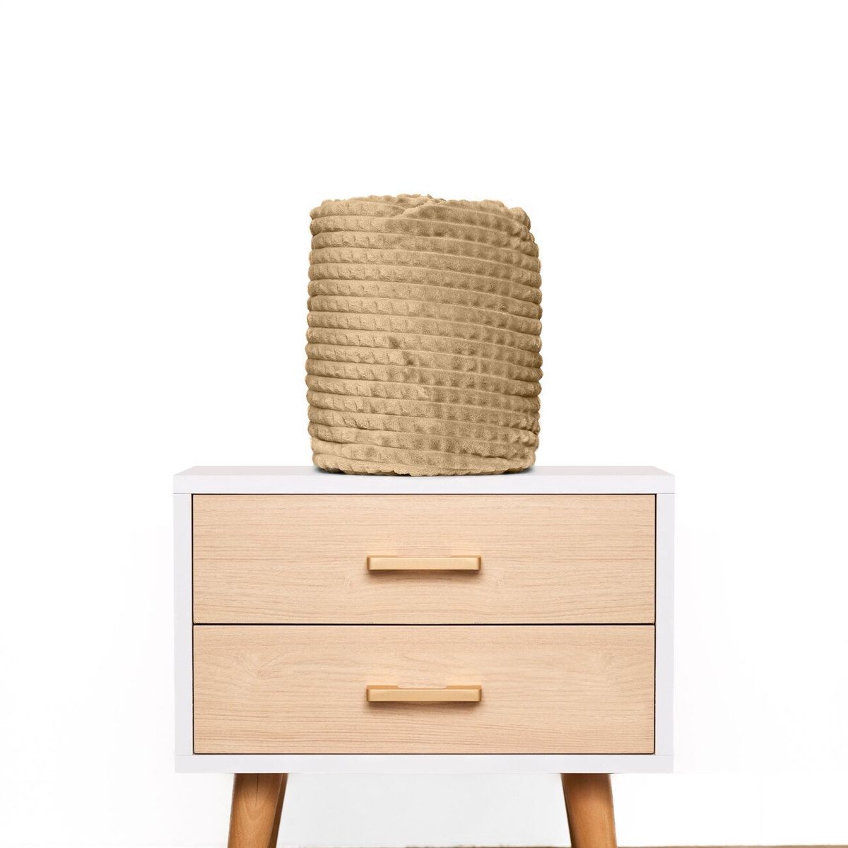 COBITEX HOME - Manta de invierno camel 230x180cm con textura de corderito cobitex