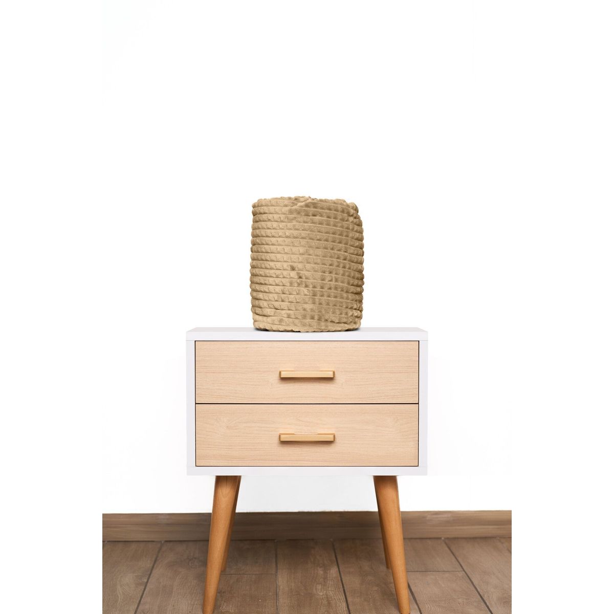 COBITEX HOME - Manta de invierno camel 230x180cm con textura de corderito cobitex