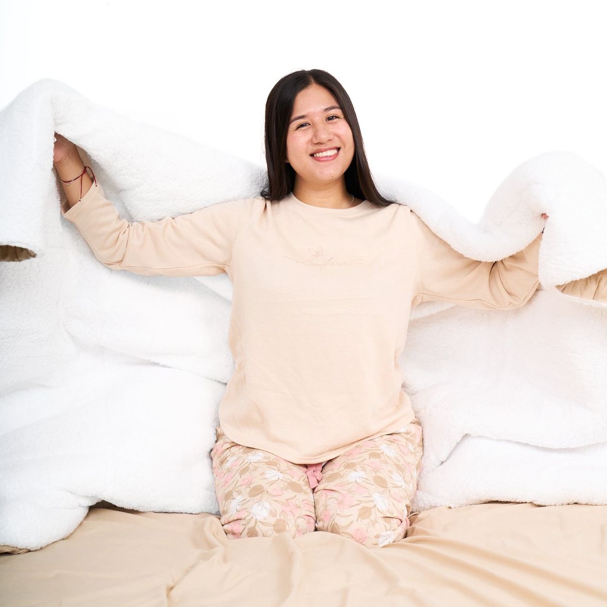 COBITEX HOME - Edredón king arenita con reversible de corderito cobitex