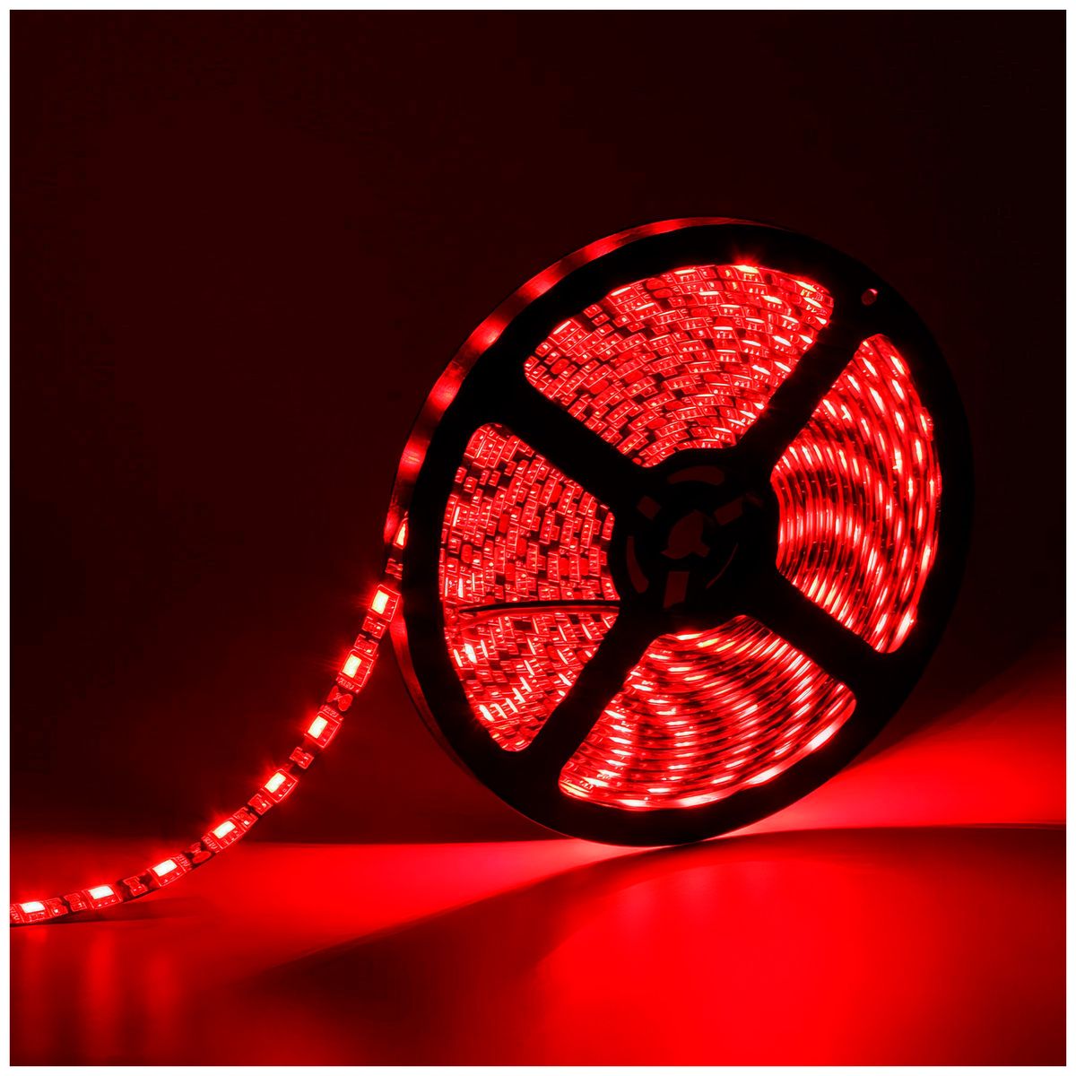 GENERICO - Cinta LED 5 Metros 12V Rojo IP67 Impermeable