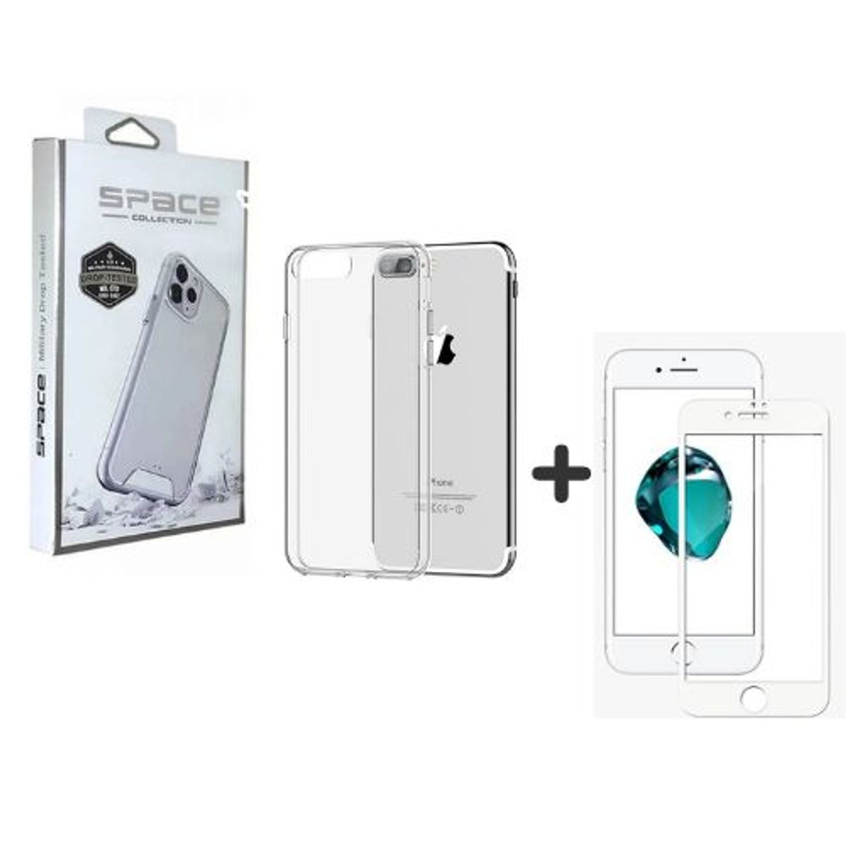 SPACE - Case Space Transparente y Mica de vidrio templado-iPhone 6