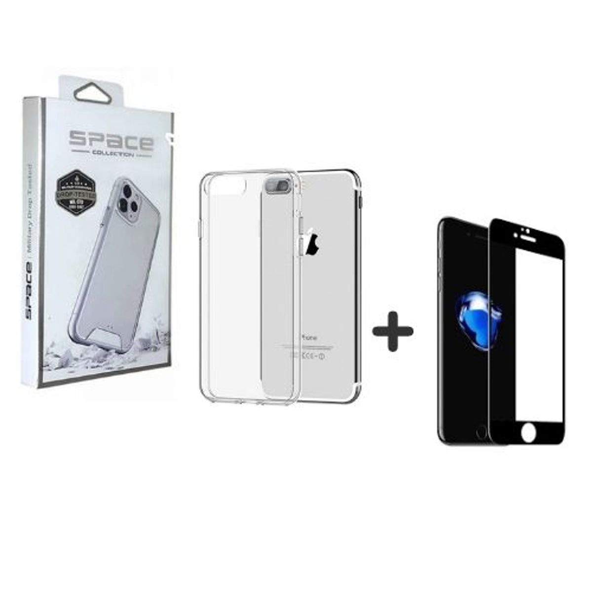 SPACE - Case Space Transparente y Mica de vidrio templado-iPhone 6s Plus