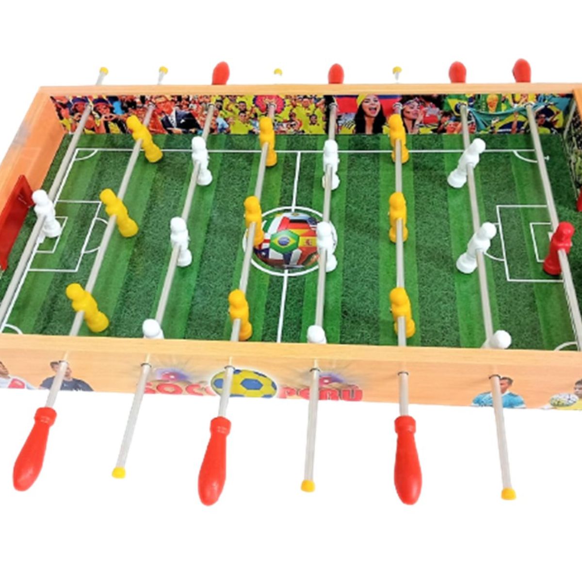 GENERICO - FULBITO DE MESA MANO REVERSIBLE DE MADERA - 5 JUEGOS EN 1