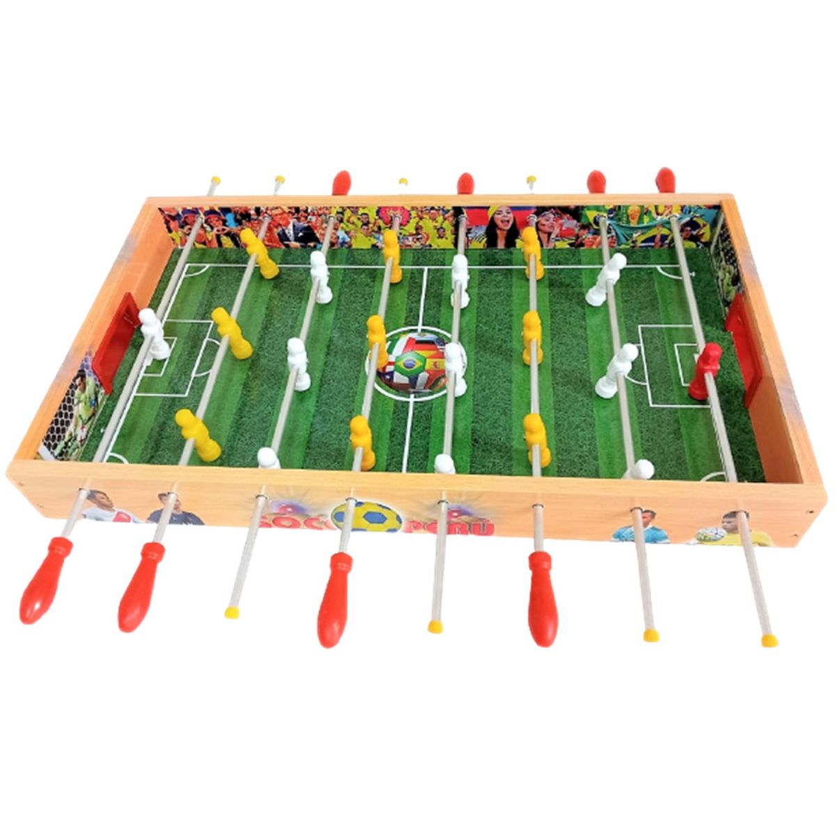 GENERICO - FULBITO DE MESA MANO REVERSIBLE DE MADERA - 5 JUEGOS EN 1