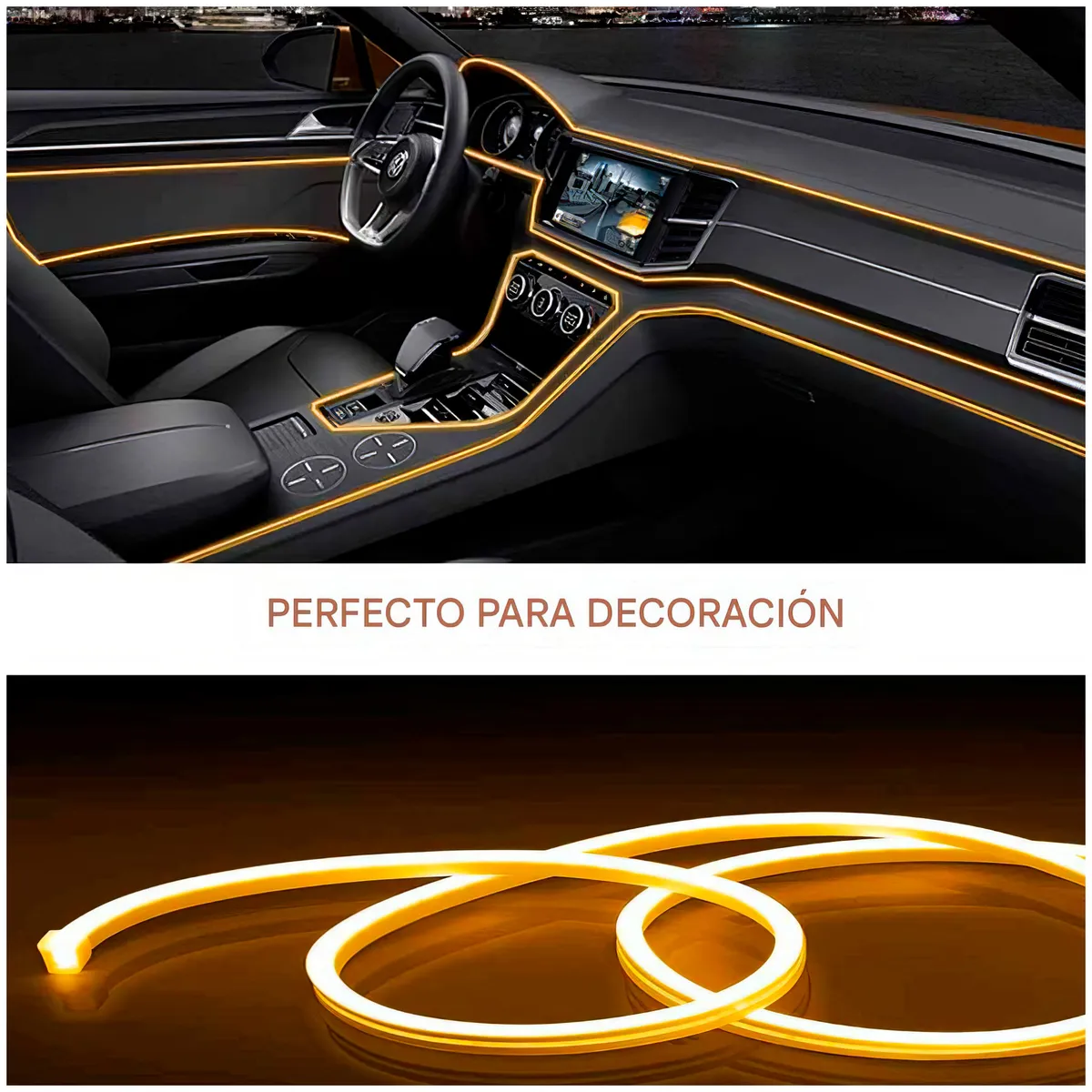 GENERICO - Cinta Led 5MTS 12v Flexible Largo Amarillo