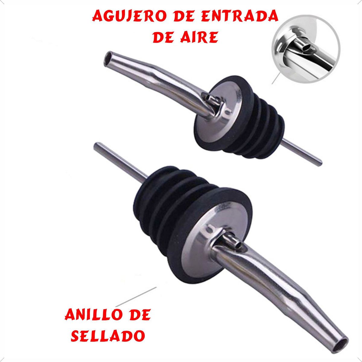 GENERICO - Pack 3 Surtidor Licor Boquilla Dispensador Dosificador Inoxidable