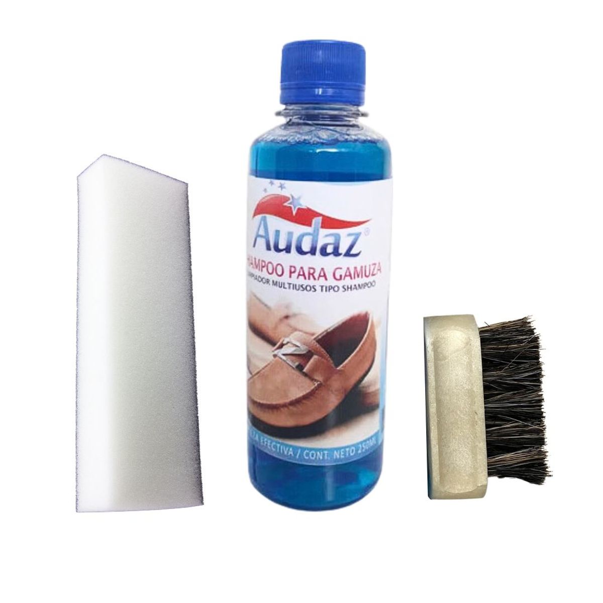 GENERICO - Shampoo limpiador calzado gamuza y nobuck kit 3 en 1