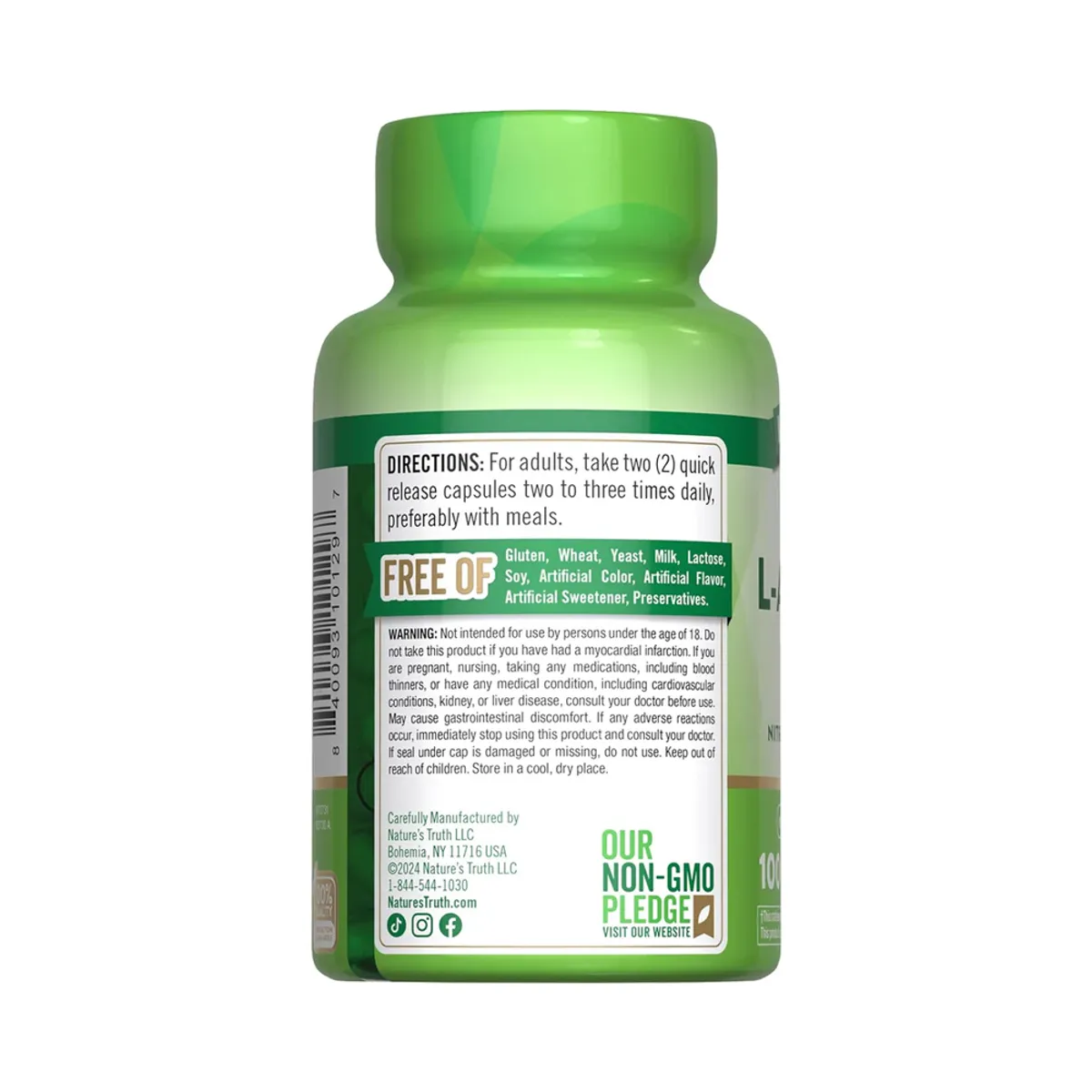 NATURE'S TRUTH - L-Arginine 1000mg 100 Capsulas Nature's Truth