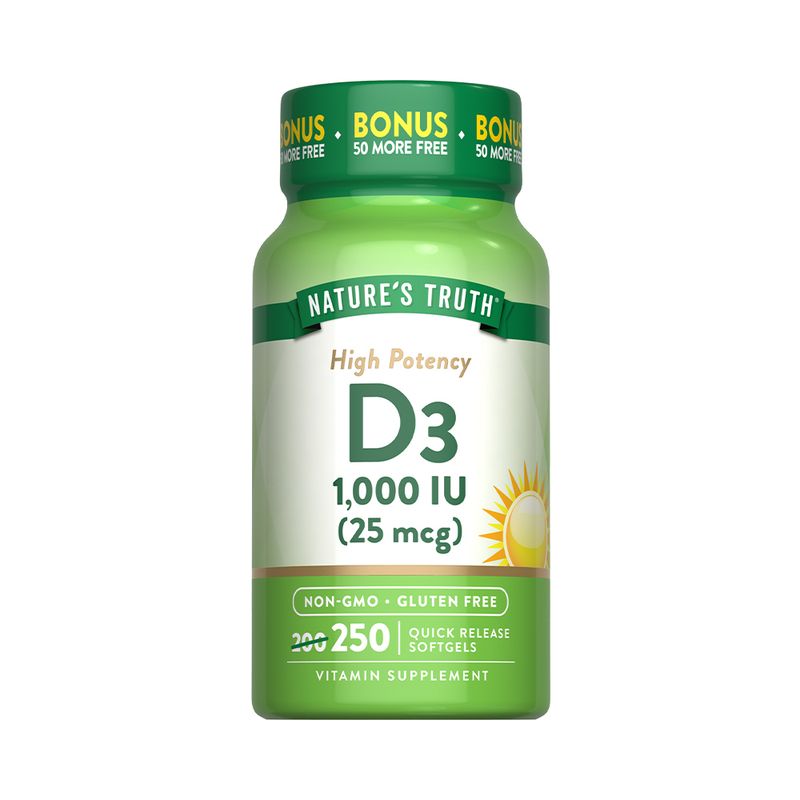 NATURE'S TRUTH - Vitamina D3 1000 IU 25 mcg 250 Softgels Nature's Truth