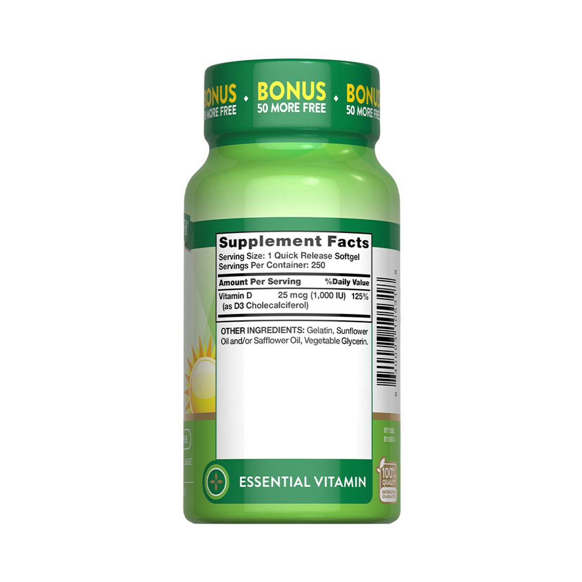 NATURE'S TRUTH - Vitamina D3 1000 IU 25 mcg 250 Softgels Nature's Truth