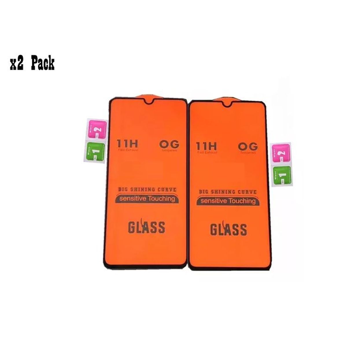 GENERICO - Pack X2 Micas Vidrio Templado 9H para Samsung  A32 4G Borde Negro