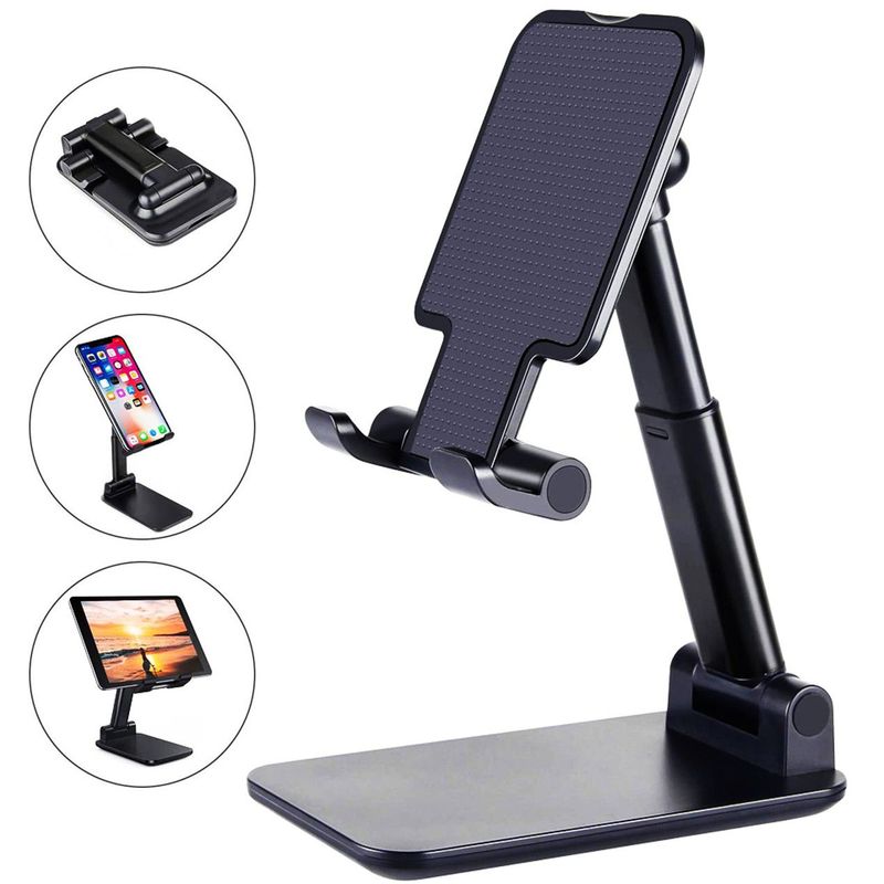 GENERICO - Soporte para Celular en Escritorio Portátil Plegable Negro