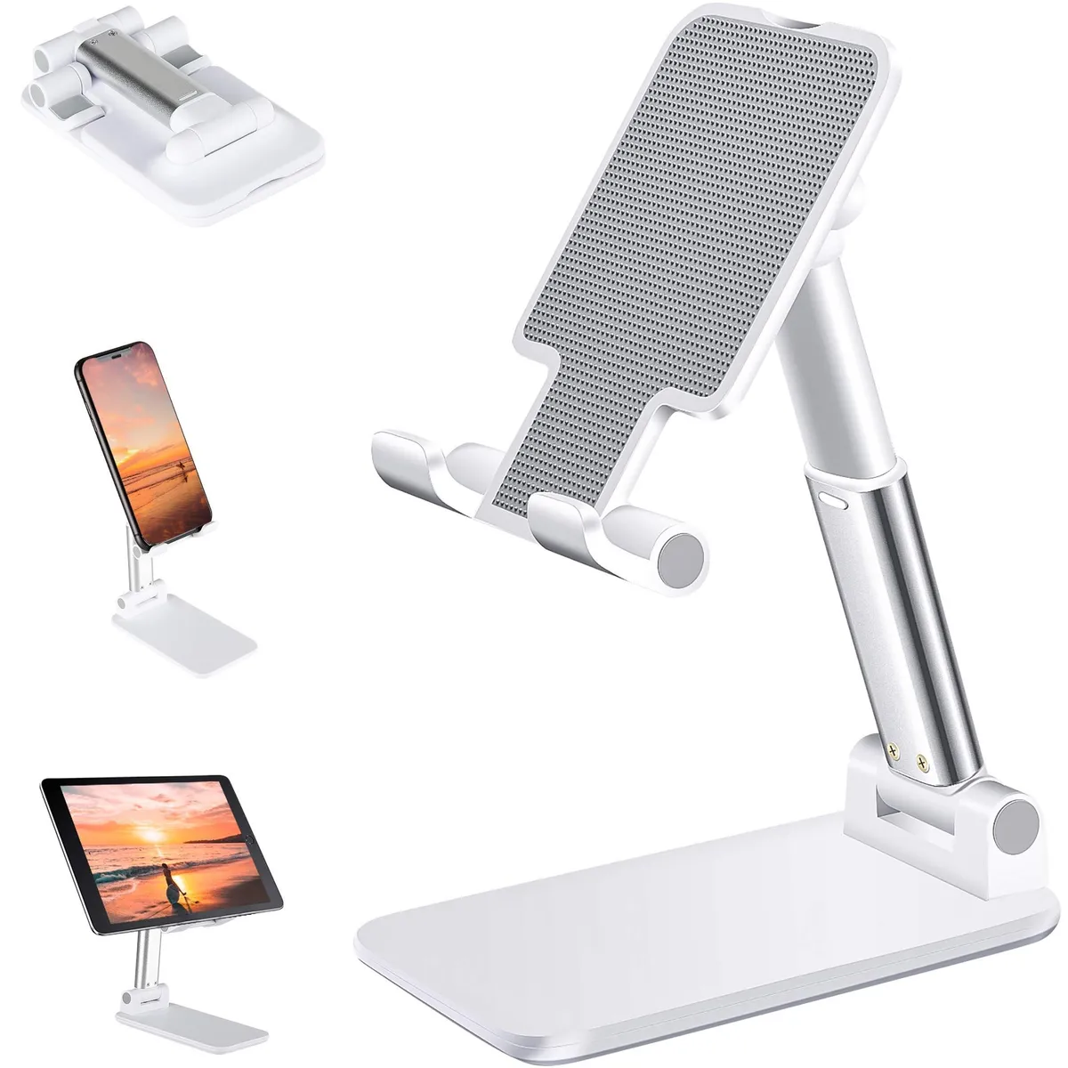 GENERICO - Soporte para Teléfono o Celular en Escritorio Portátil Plegable Blanco