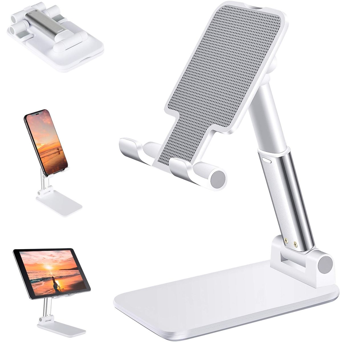 GENERICO - Soporte para Teléfono o Celular en Escritorio Portátil Plegable Blanco