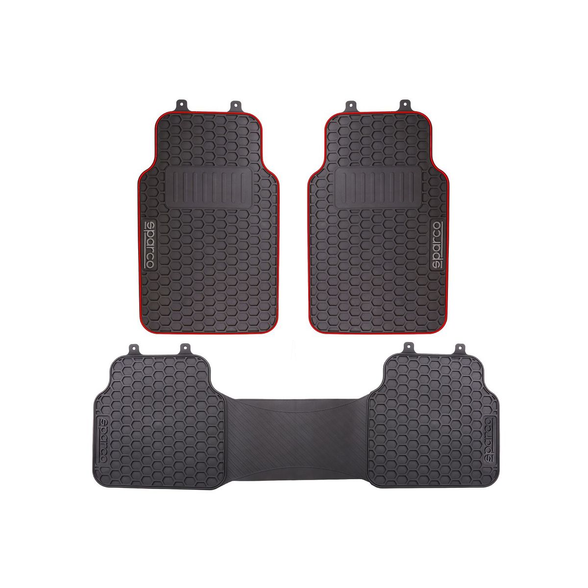 SPARCO - SET PISOS TAPETE AUTO 3 PIEZAS PVC SPARCO SPC500RD
