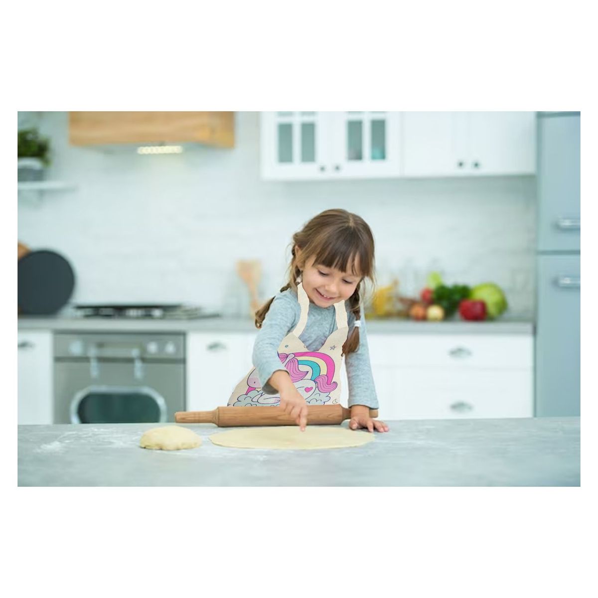 GENERICO - Mandil-Delantal para niños de Unicornio sentado sobre nube