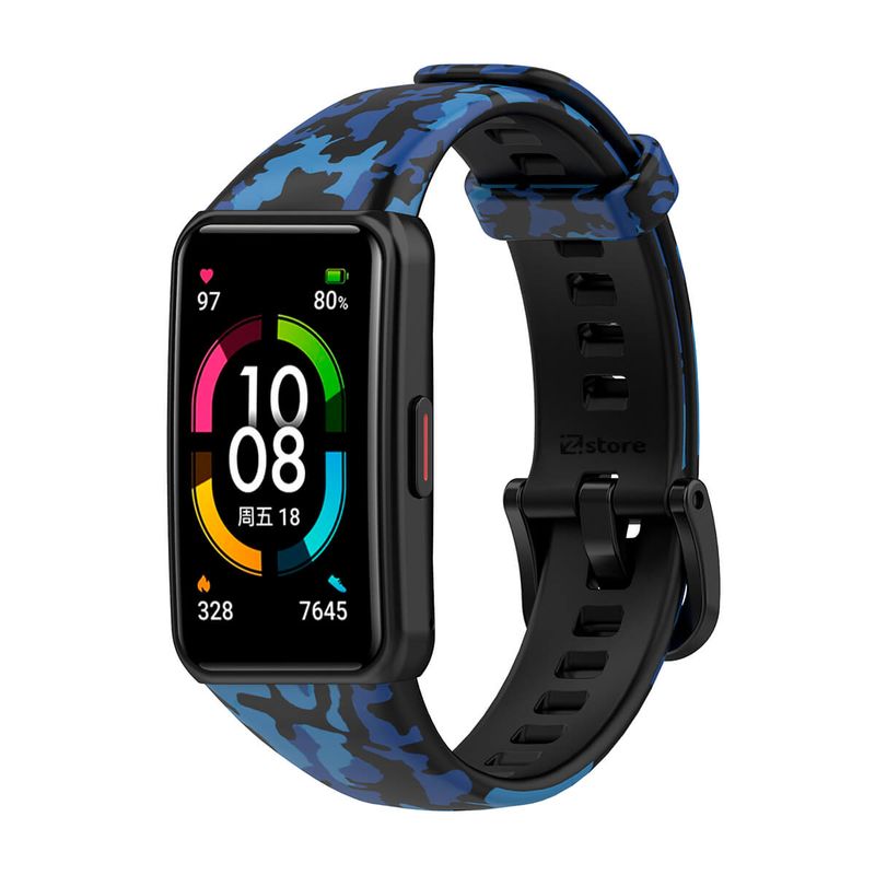 GENERICO - Correa Camuflada Compatible Con Huawei Band 6 Azul