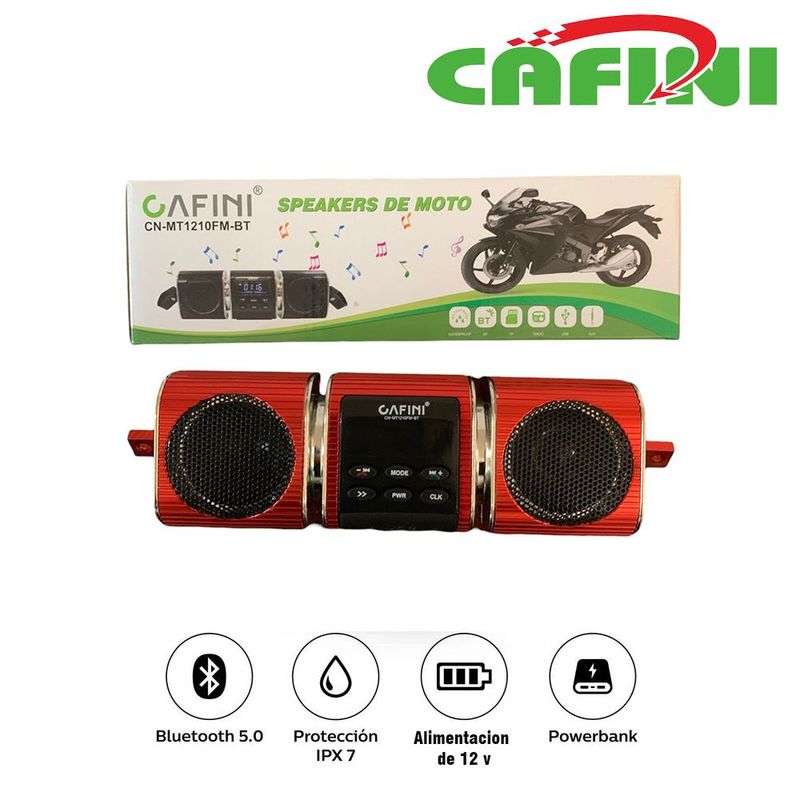 GENERICO - Parlante cafini para motos Parlante bluetooth para motos