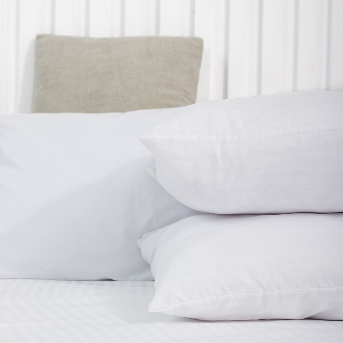 COBITEX HOME - Fundas De Almohada 250 hilos Lisas Blancas Satinadas King 100% Algodón